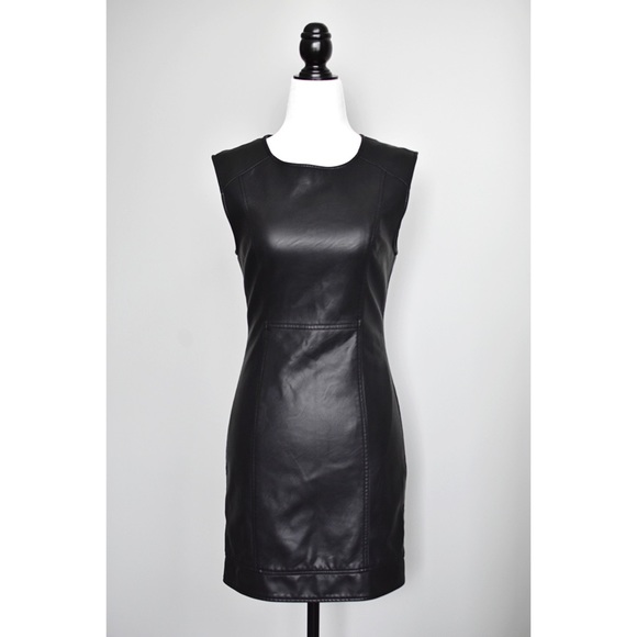 Sleeveless Faux Leather Mini Dress - Picture 1 of 3